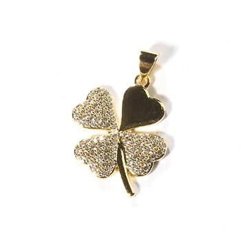 

NEW Design Copper Micro Pave CZ Zircon Clover Charm Pendants For Jewelry Making Findings DIY necklace making