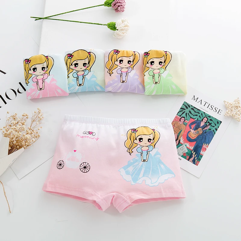 12 шт./лот в упаковке нижнее белье для девочек детское из мягкого хлопка платье