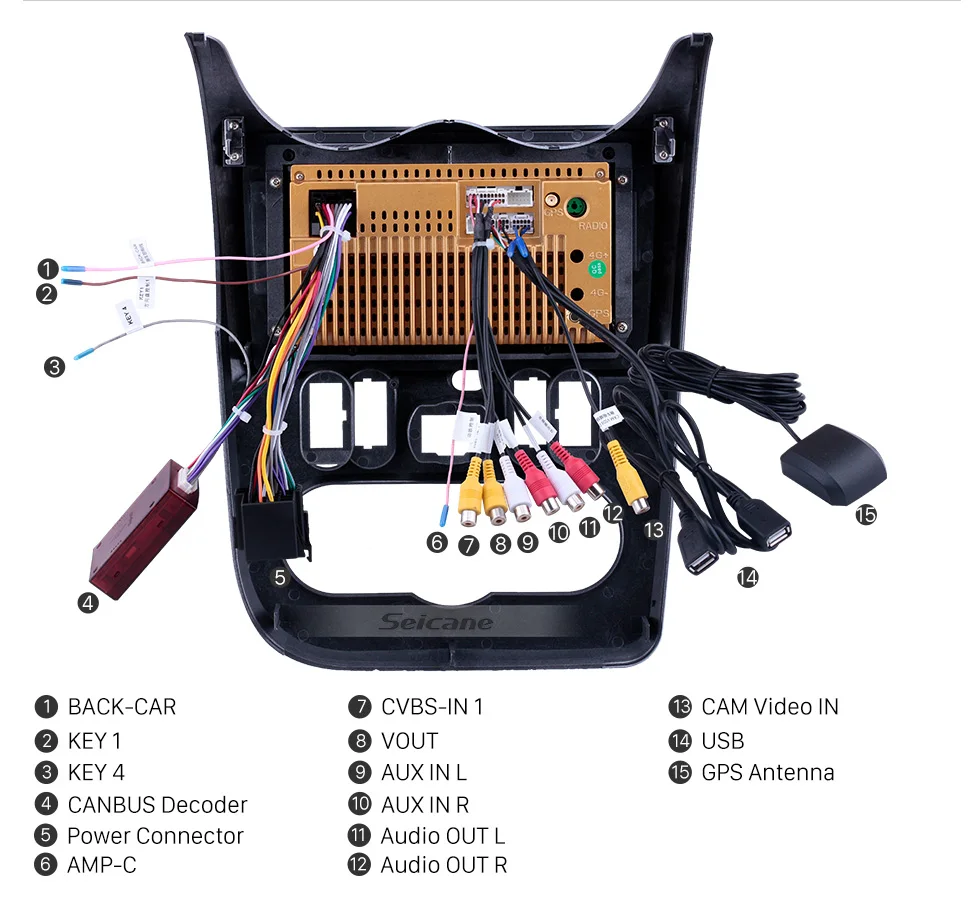 Cheap Seicane Car HD 9" Navi GPS Auto Radio Android 8.1 Bluetooth for Renault Duster/Logan 2009-2013 USB AUX support Carplay 3G WIFI 16