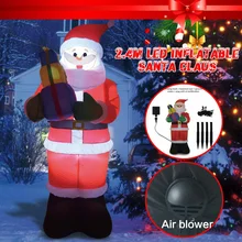 LBLA надувная Фигурка Санта Клауса 2,4 м светодиодный надувной игрушечный ночник, светильник для сада, макет для рождественской вечеринки, декоративные игрушки, США, ЕС