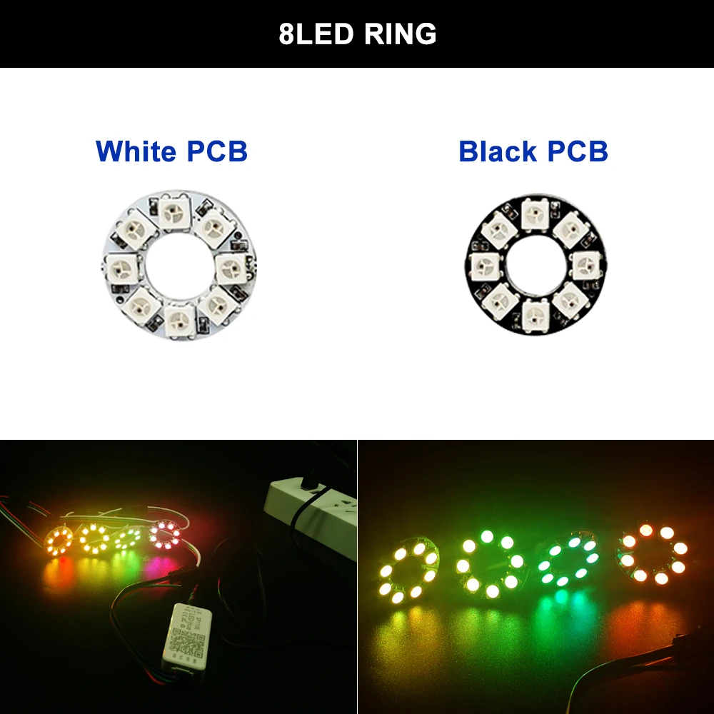 DC5V WS2812B Pixel Led Ring Einzeln Adressierbaren 5050 RGB 8 16 24 35 45 Lichter Runde Module Gebaut-in IC Volle Farbe Kreis – Detail 3
