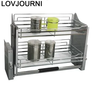 

Pantry Mutfak Alacena Accessories Organizer Stainless Steel Hanging Cuisine Rack Kitchen Cabinet Cestas Para Organizar Basket
