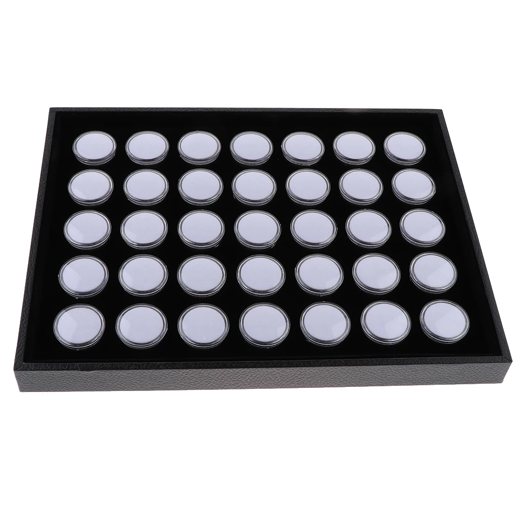 Comprar Frascos de gemas de espuma insertar piedras preciosas diamante almacenamiento gema piedra exhibidor caja viaje escaparate herramienta de almacenamiento (frascos redondos Dia 3 cm)