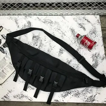 

Large Chest pack Men Waist Bag black Fanny Pack Banana BumBag Cool Multifunction big Trendy Street Hip Hop Personality Bag