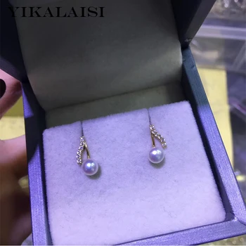 

YIKALAISI 925 Sterling Silver Jewelry Pearl earrings 2019 Fine Natural Pearl jewelry 4-5mm stud earrings For Women wholesale