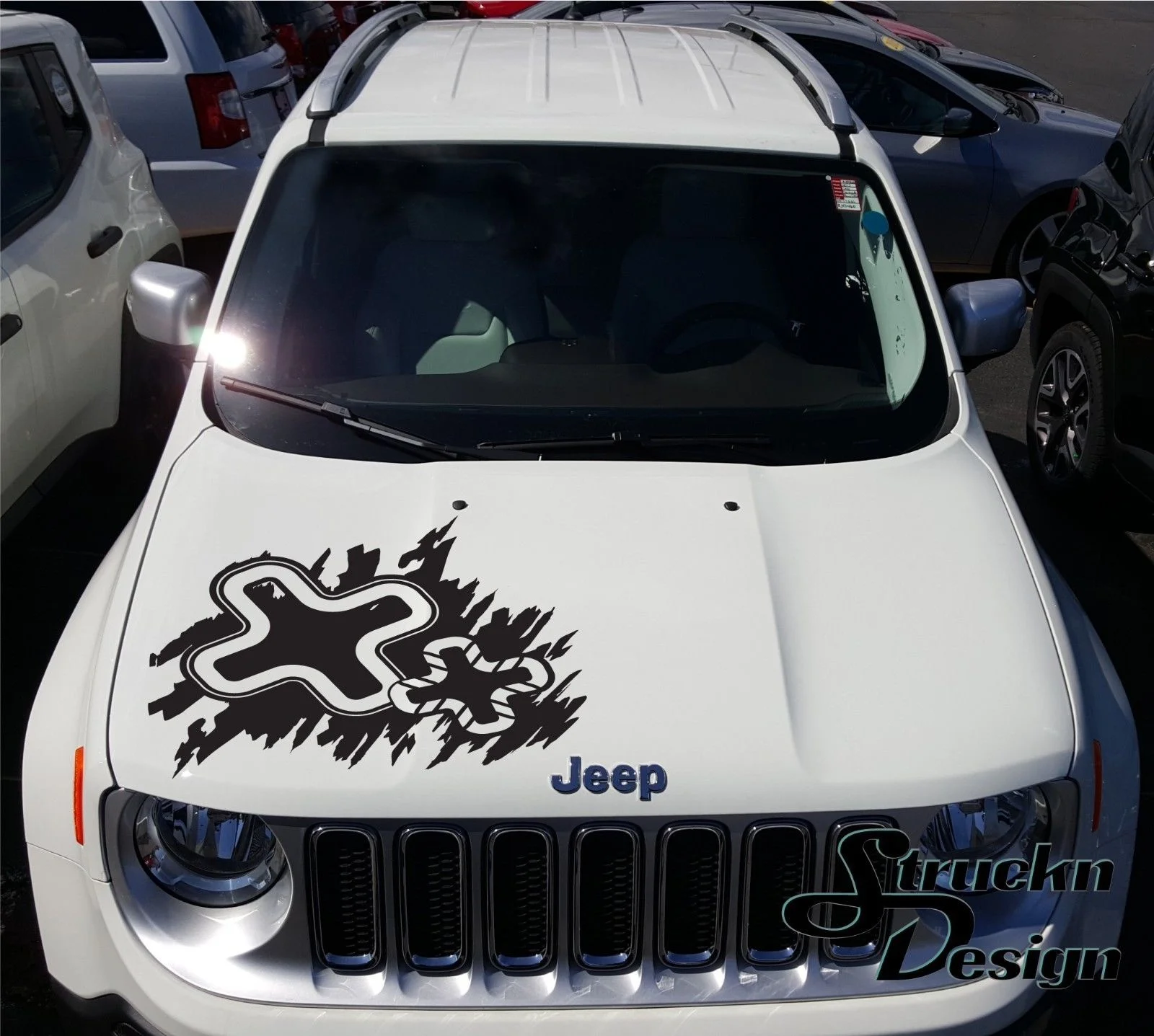 Для 1 пары для Jeep Renegade Logo Distressed Splash виниловая наклейка капот боковая Автомобильная графическая задняя