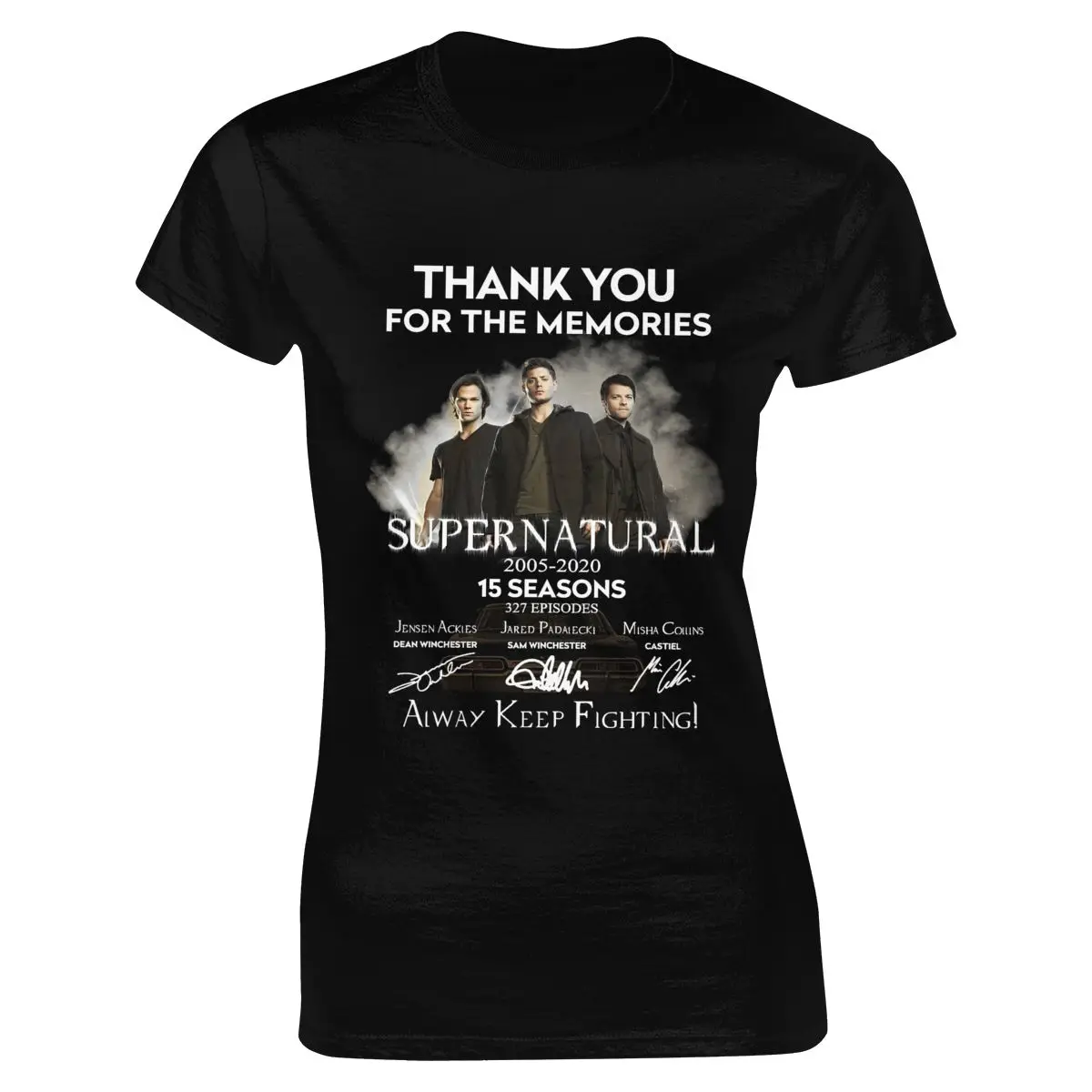 

Dean Cotton T-shirt Tee Hoodie Print Fashion Casual Short Regular Sam Castiel Signature Thank You Black O-neck Summer Cn(origin)