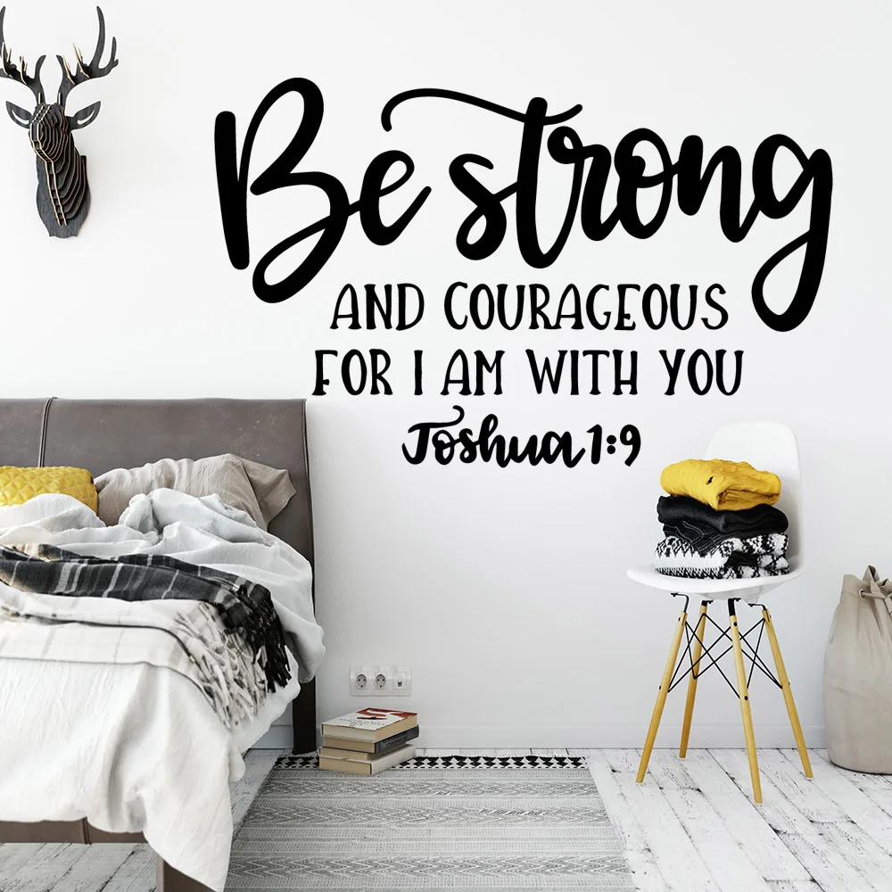 Joshua 1:9 быть сильными цитатами настенные художественные наклейки фрески для