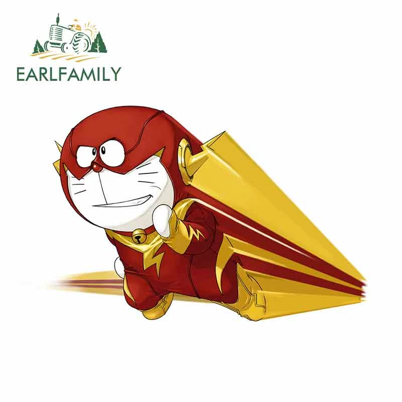 Earlfamily 13cm X 9cm For Doraemon Flash Personality Creative Stickers Repair Sticker Car Truck Decal Simulation Vinyl Car Wrap Car Stickers Aliexpress