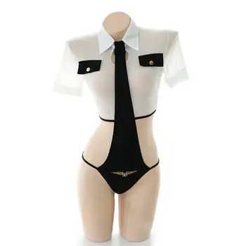 

1 Set Women Adult Policewomen Cosplay Uniform Costumes Sexy Police Officer Zipper Erotic Lingerie Pole Dance Costume