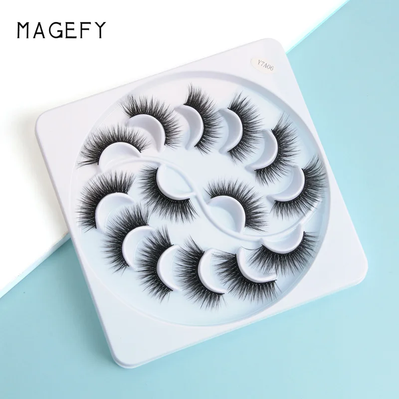 7 пар накладные ресницы MAGEFY с круглыми дисками 3D натуральные густые длинные