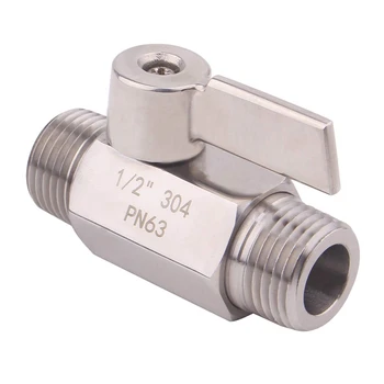 

Stainless Ball Valve 1/2 Inch NPT Thread Male Small Mini Ball Valve Water Flow Regulator Head Control Valve