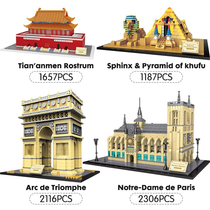 

Creator Famous Architecture Tower Egyptian Pyramids London Twin Bridge Model Building Puzzle Toy Assembly Model DIY