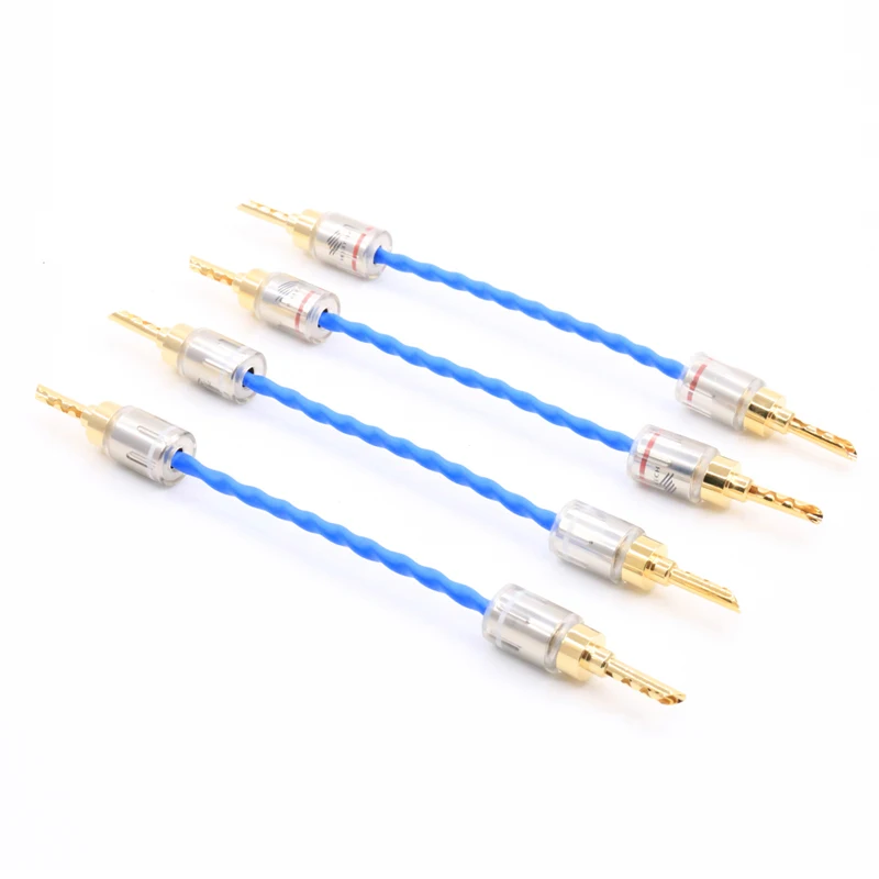 

Free shipping Siltech G7 Emperor Double Crown Jump cable Bradge cable for speakers with spade connectors silver-gold