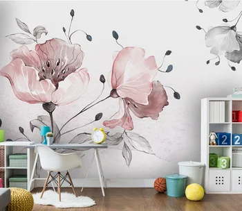 

Customized Modern Watercolor Flower Bedroom Bedroom Background Wallpaper Mural