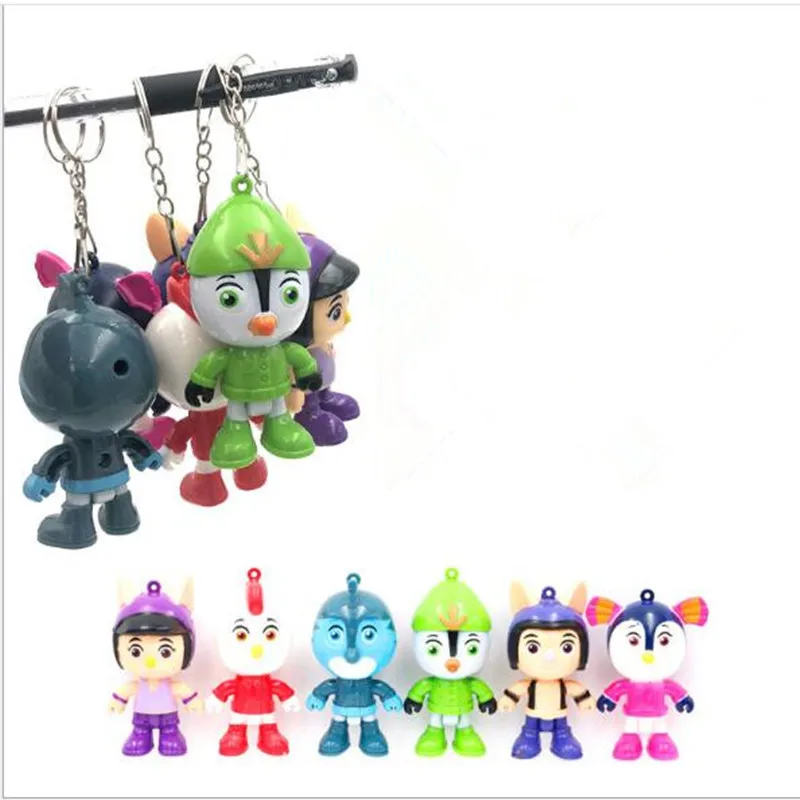 Keychain 6 шт./партия Топ Крыло действие игрушечные фигурки из ПВХ фигурки из мультика брелок для детей день рождения Рождественский подарок - Цвет: Keychain