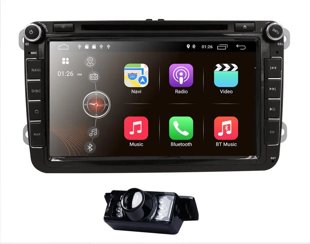 Android 9 8 ''Автомобильный мультимедийный плеер 2Din CarDVD gps для VW/Volkswagen/Golf/Polo/Tiguan/Passat/b7/b6/SEAT/leon/Skoda/Octavia радио - Цвет: Camera2