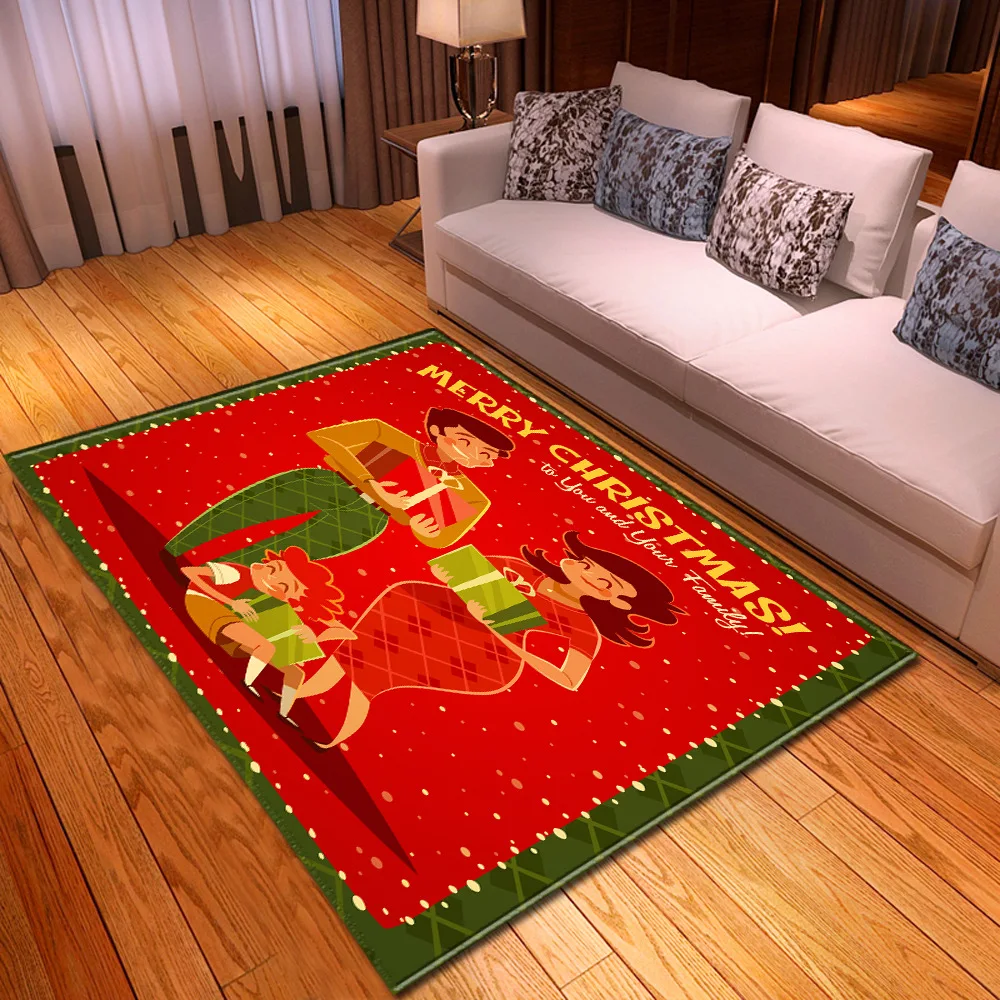 Креативные рождественские вечерние 3D напечатанные ковры коврик для прихожей ванной кухни впитывают воду Противоскользящие коврики/ковры рождественские украшения для дома