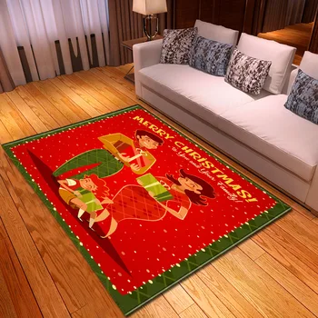 

Creative Xmas party 3D Printed Carpet Hallway Doormat Bath Kitchen Absorb Water Anti-Slip Mat/Rug christmas decorations for home