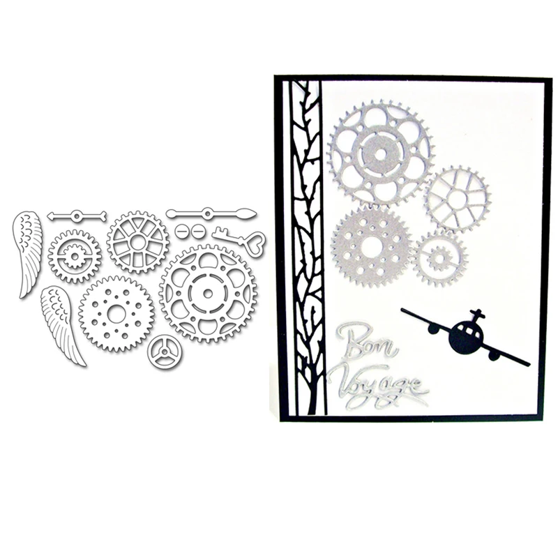11 шт./компл. Cogwheels металлические Вырубные штампы трафарет для сделай сам