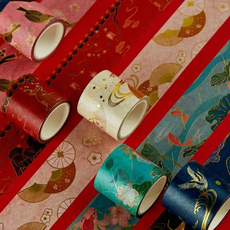 

Chinese Style Ribbons Sticky Paper Tapes Decorative Box Packing Bow For DIY Craft Gift Wrapping Scrapbooking Accessories