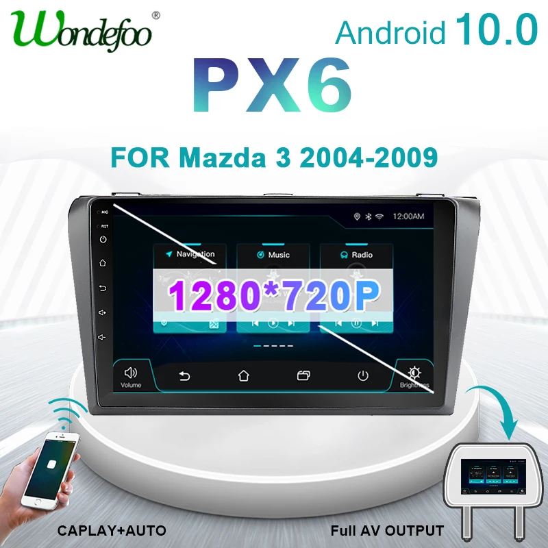 магнитола 2 din Android 10 Автомагнитола радио PX6 для Mazda 3 2009 2013 Mazda3 GPS стерео