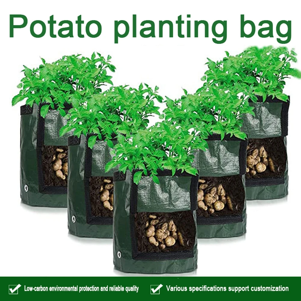 Выращивание картофеля Bag полиэтиленовый пакет для овощей лука растений с ручкой