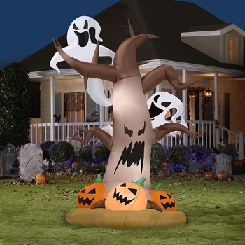 

Halloween Decorations 8' Tall Airblown Halloween Inflatable Dead Tree with Ghost on Top/pumpkins on Bottom Blow Up Toys for Kids