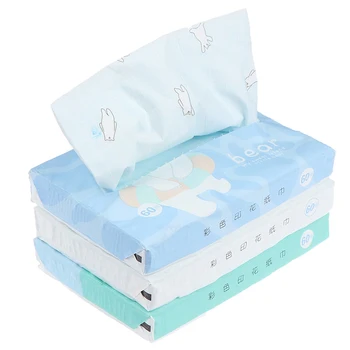 

60 sheets /bag Disposable Paper Tissues Thickened Cute Colorful Cartoon Printing Napkins