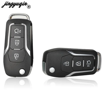 

jingyuqin 3 Button Modified Flip Folding Remote Control car Key Shell Case For Ford Focus 2 3 mondeo Fiesta key Fob Case