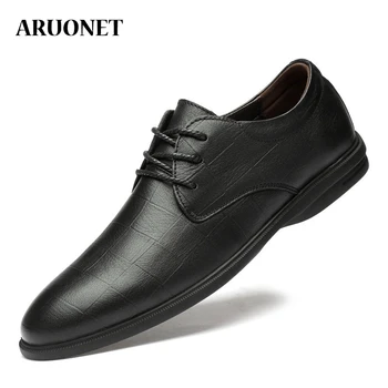 

ARUONET New Arrival Summer Mens Basic Breathable Mens Split Leather Shoes Casual Tide Designer Shoes Men Chaussure Homme Cuir