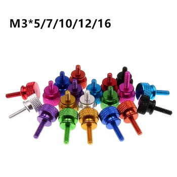 

M3 Aluminum Step Thumb Screw Computer Case Screw Knurled Hand Screws Anodized Color