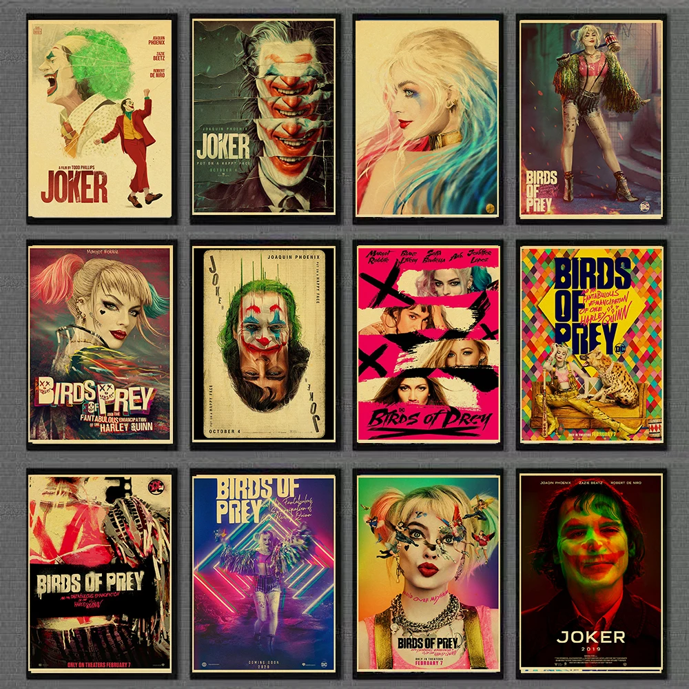 Birds-of-Prey-Harley-Quinn-Joker-Retro-Movie-Poster-Vintage-Prints-Home-Room-Bar-posters