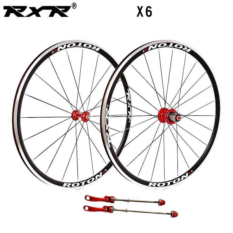 RXR Road Bike Wheelset X6 700C Bearing Wheels 7-11 Speed V Brake Clincher Front Rear Aluminum alloy Wheelsets