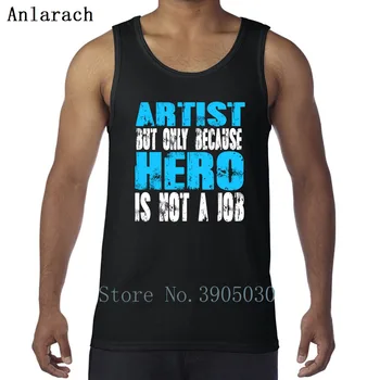 

Artist Hero Vest Loose Funky Normal Personality Tank Tops Men Workouts Basic Spring Autumn Anlarach Cotton