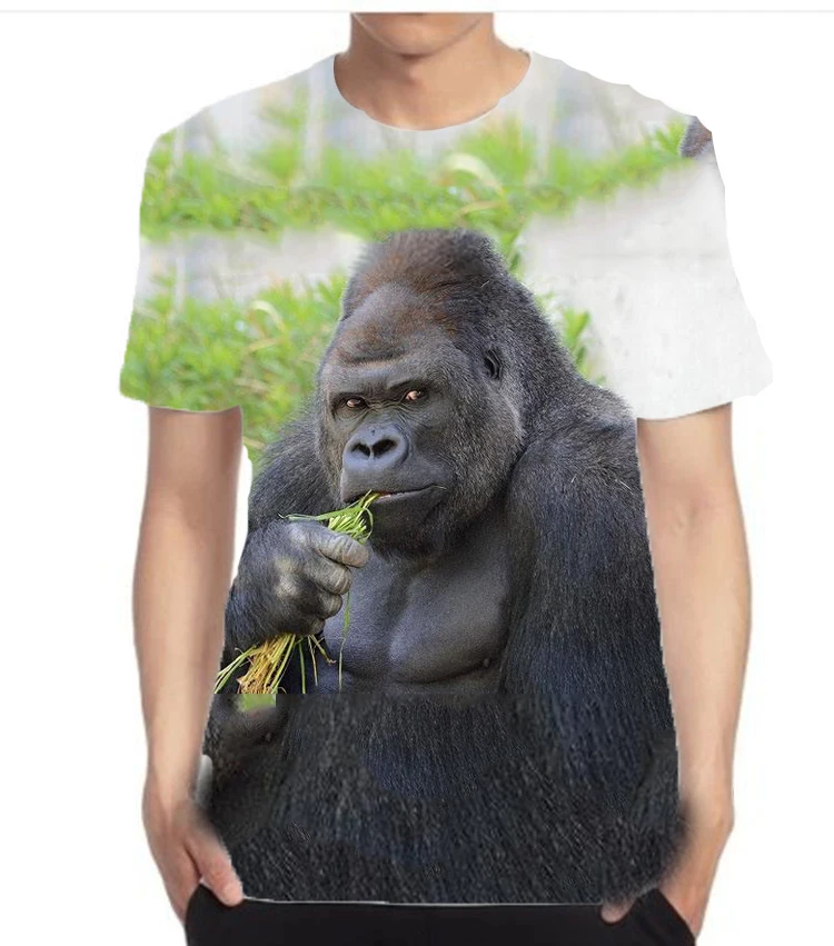 Футболка Gorilla Streetwear с 3D принтом показывает ваш средний палец футболка UnisexFunny
