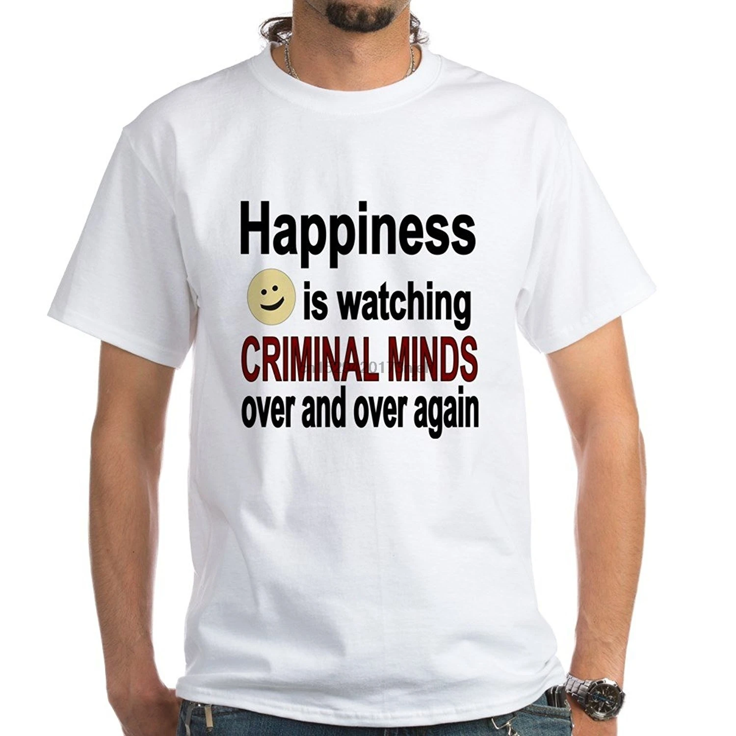 Футболка унисекс с простым модным рисунком счастье и наблюдение за
