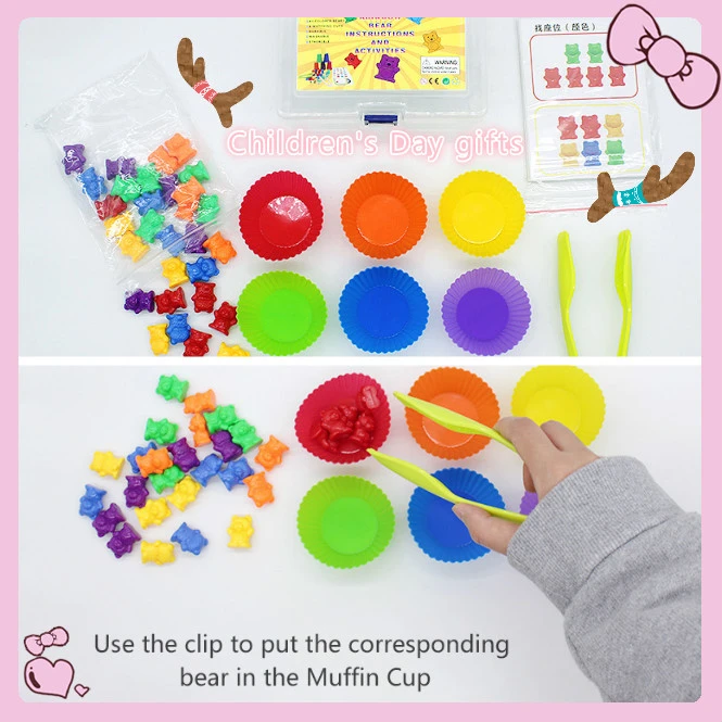 1 Set Von Gestapelt Tassen Mit Zahlen Bears Kinder Spielzeug Montessori Regenbogen Gepaart Spielzeug Lehren Babys Die Farben Von Verschiedene Spielzeuge Aliexpress
