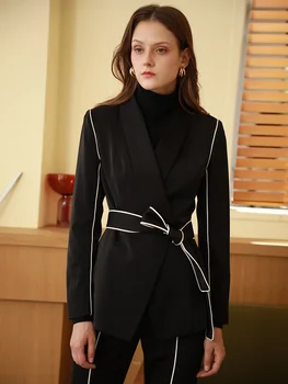 

Description of the Nine Autumn 2020 New High Cold yu jie Wind Fashion Ol Dress Suit Thin by Age Two-Piece Set