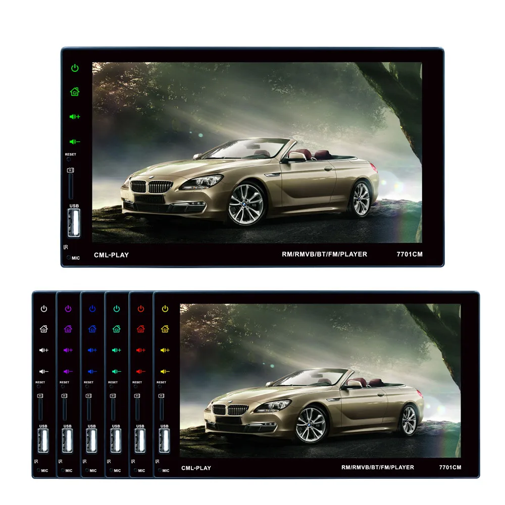 

Double 2 DIN Car Video 7Inch Car MP3 MP5 Player Stereo FM Radio Sat Nav Bluetooth USB AUX 178*102*65mm Support Camera