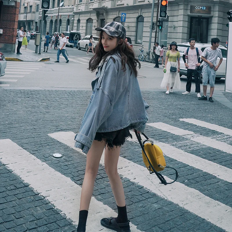 

Lo. Guleya2019 Autumn New Style Korean-style Handsome BF Laziness-Style Loose-Fit Jeans Coat Short Jacket Women's