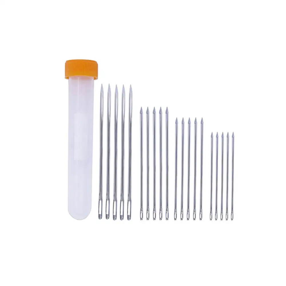 20 needle Bottle 4/20 шт швейные иглы с большими глазами 4 размера для обвязки, плетения или рукоделия кожаных проектов с коробкой для хранения - Цвет: 20 needle Bottle