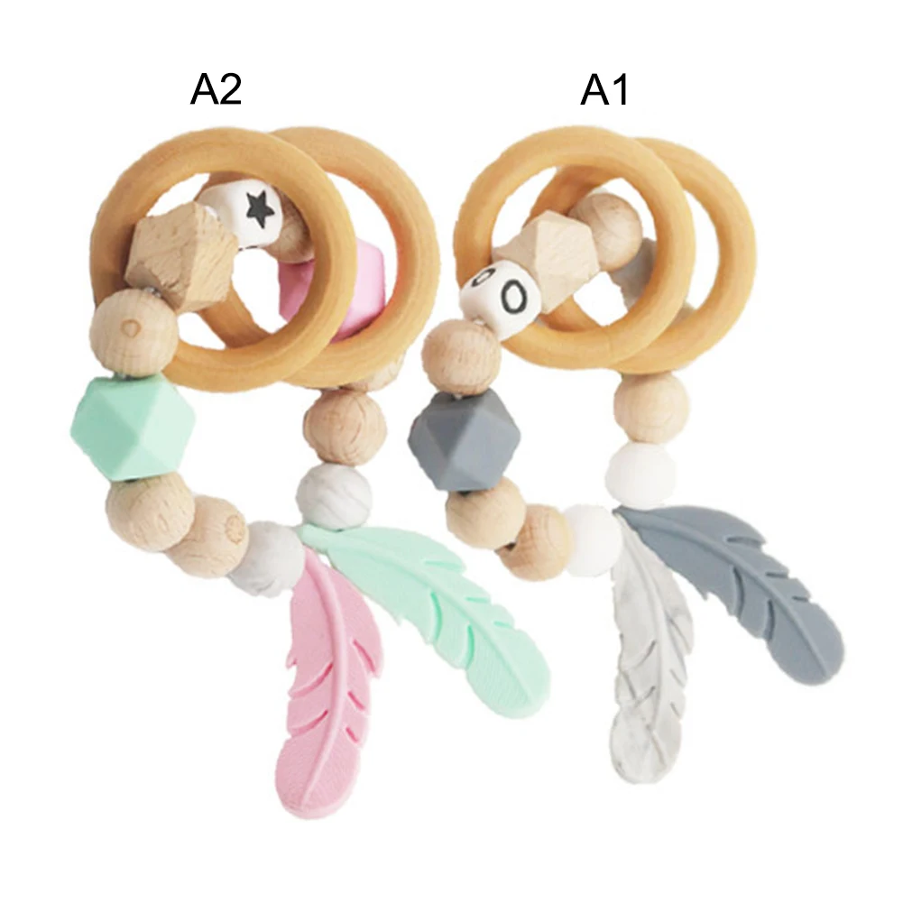 

New DIY Baby Pacifier Clip Chain Silicone Beads Circles Wooden Holder Soother Nipple Holder For Infant Nipple Bottle Clip New
