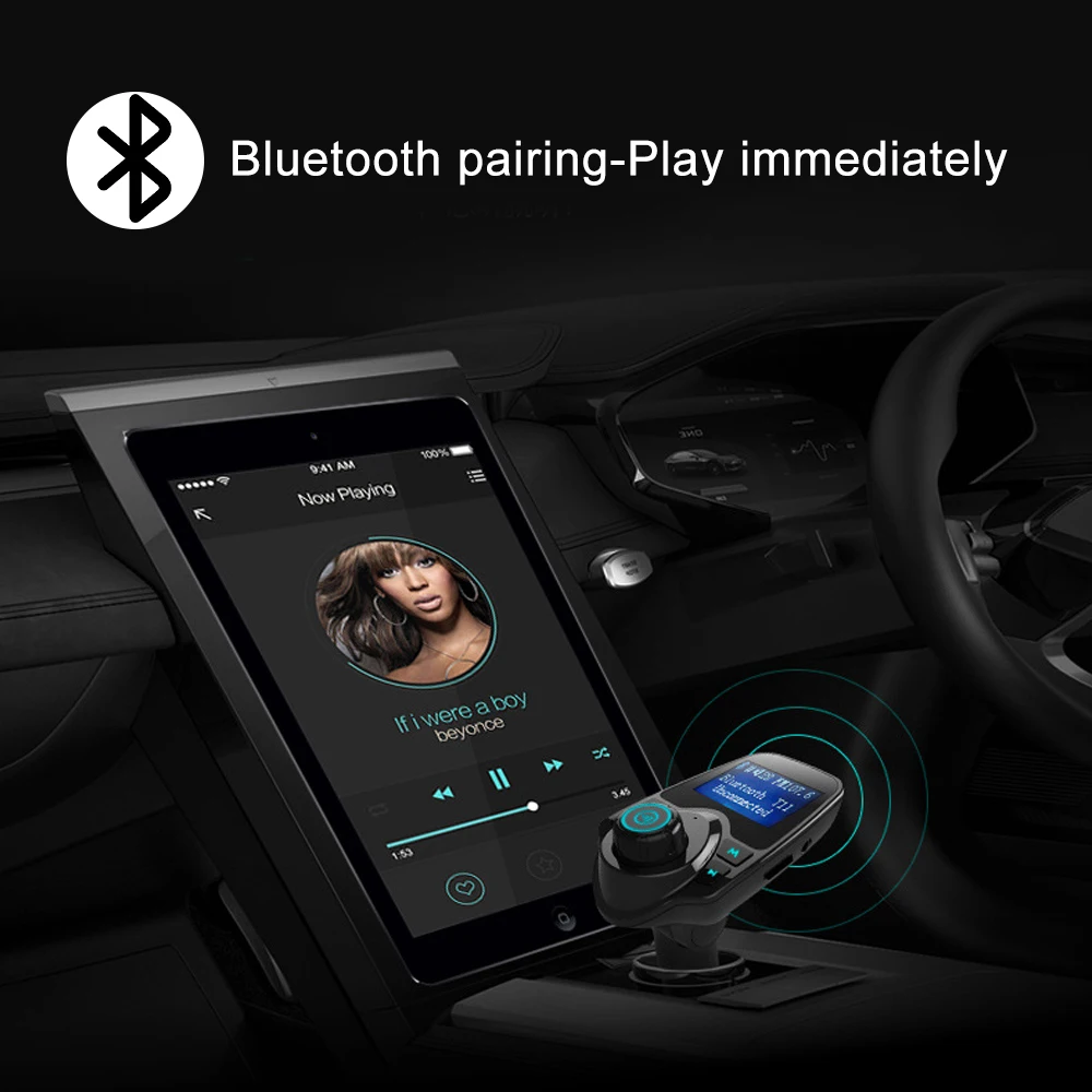 TOSPRA Bluetooth fm-передатчик Aux модулятор беспроводной Автомобильный MP3-плеер громкой связи автомобильный комплект 3.1A Быстрая зарядка двойной USB ЖК-дисплей