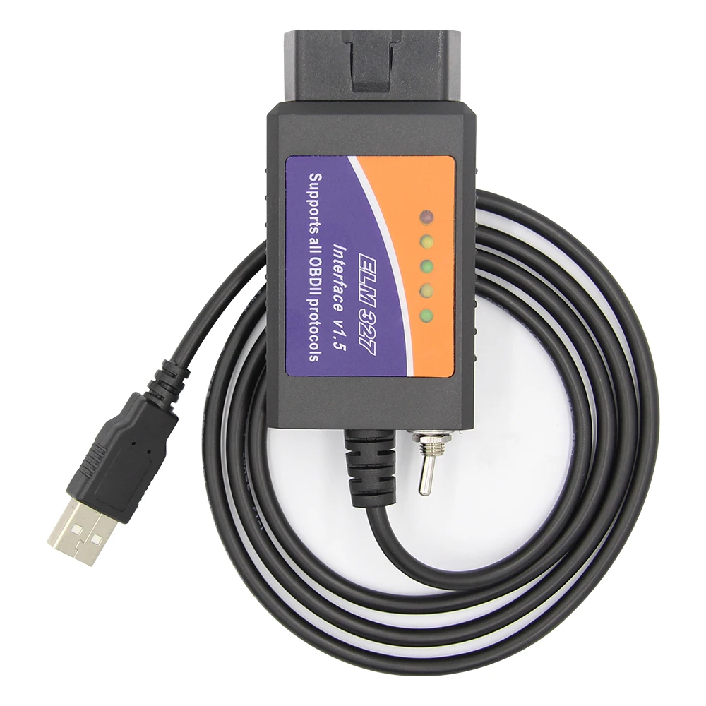 Мини ELM327 V1.1 OBD2 USB Сканер PIC18F25K80 FT232 автомобильный диагностический инструмент считыватель кодов Авто сканер ELM 327 V1.5 - Цвет: v1.5 usb switch