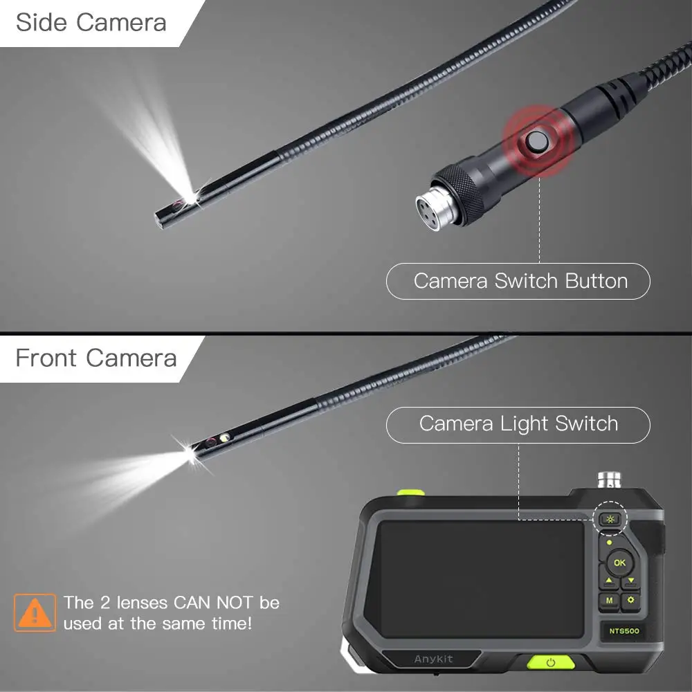 Anykit Endoscope Camera, 2 in 1 USB Inspection Camera with 8 LED Light