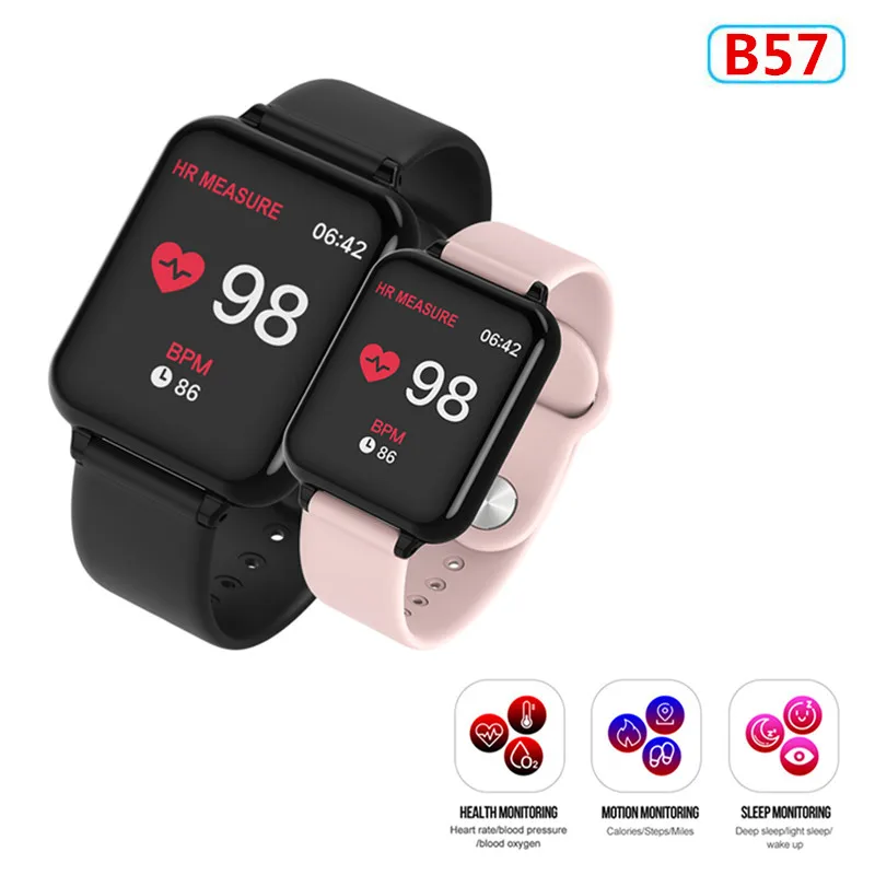 

Newest B57 Smart Watch Bracelet IP67 Waterproof Heart Rate Monitor Blood Pressure Fitness Tracker Women Men Sport Wearable Watch