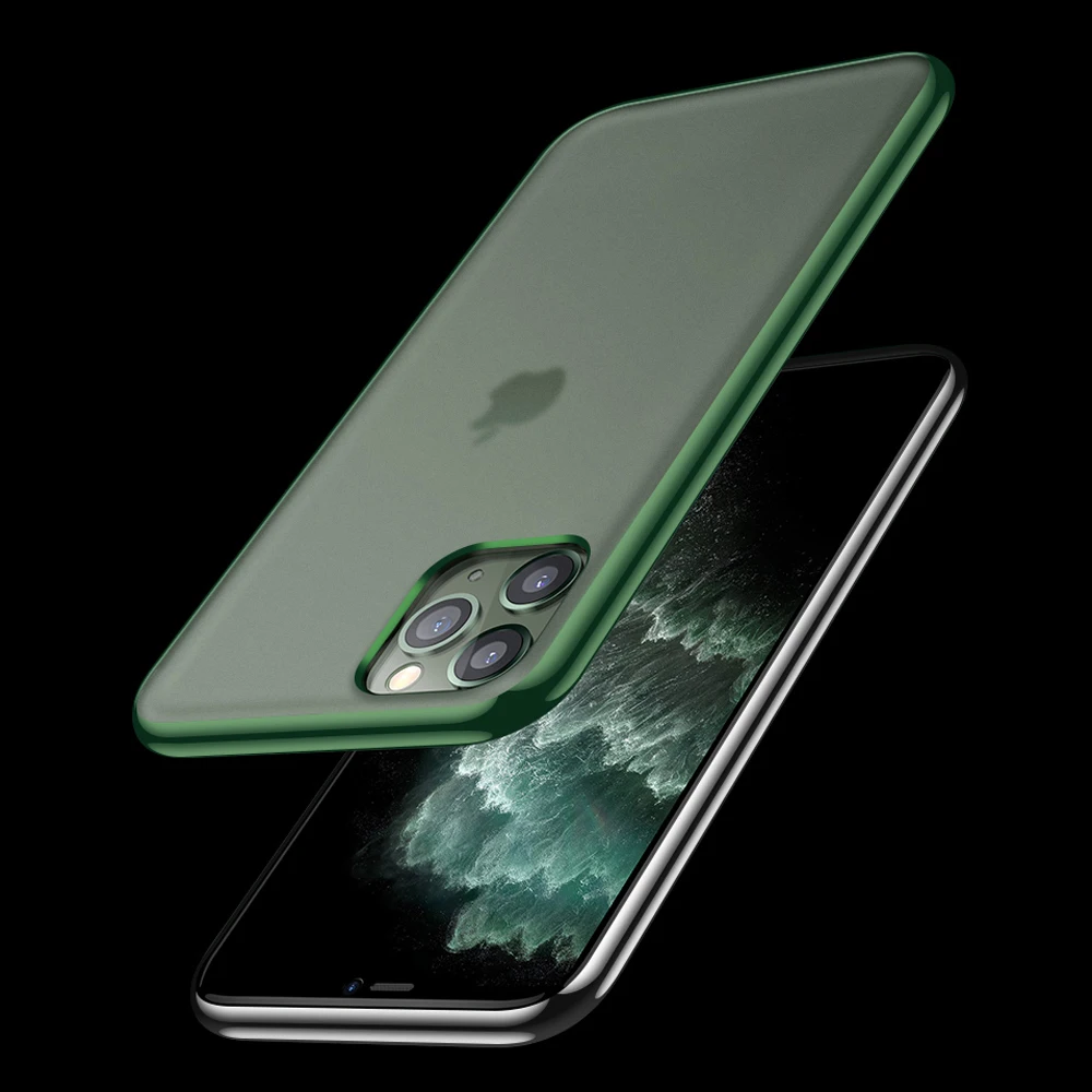 Мягкий чехол из ТПУ с гальваническим для iPhone 11 Pro Max 2019 X XR Xs покрытие прозрачный