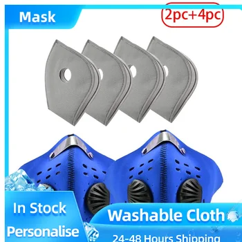 

2 Pcs Half Face Mask With 4pcs Carbon Filter Pm2.5 Neoprene Unisex Facemask Dust Proof Windproof Foggy Haze Pollution Mascarilla