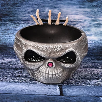 

Best Halloween Electric Toy Candy Bowl with Jump Skull Hand Scary Eyes Party Creepy Decoration Haunted Skull Bowl Ktv Bar Horror